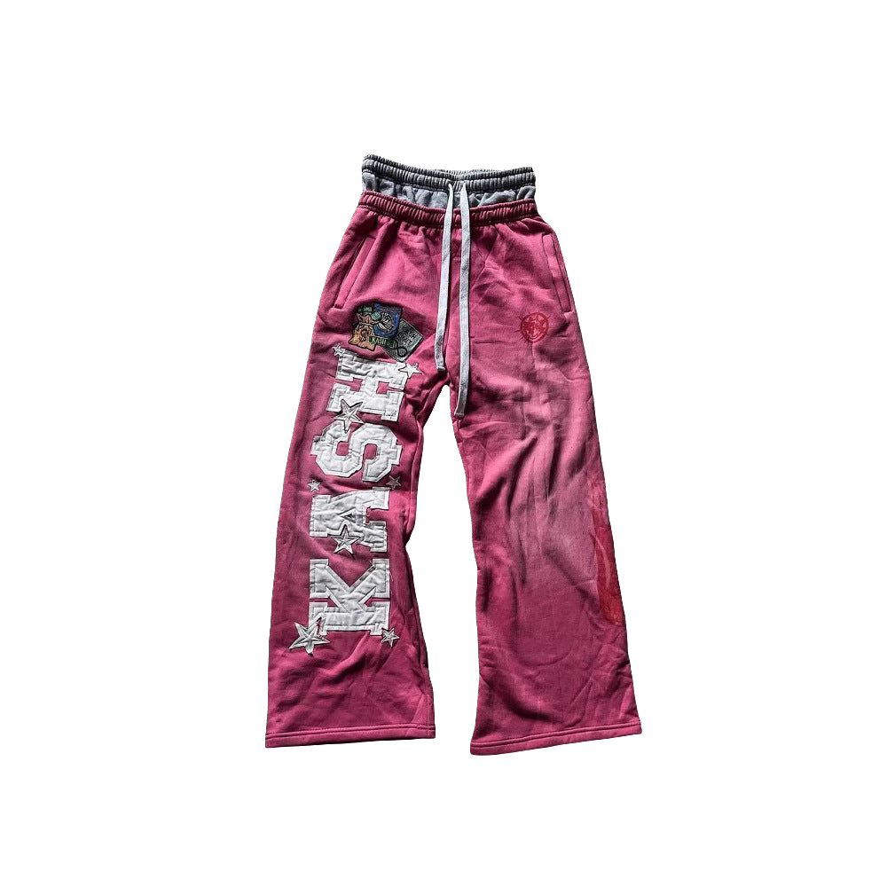 American Streetwear Embroidered Sweatpants for Men Women