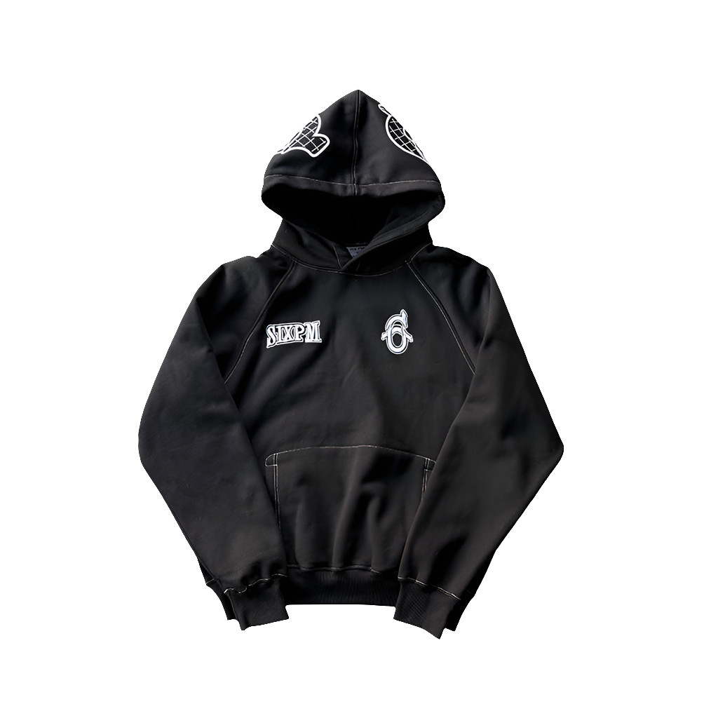 HipHop Embroidered Fleece Hoodie Pants Set