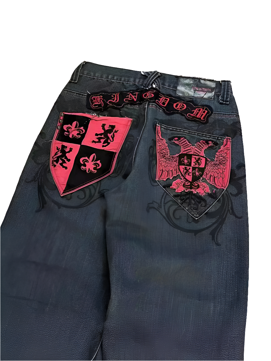 Y2K Street Style Denim Washed Baggy and Bold
