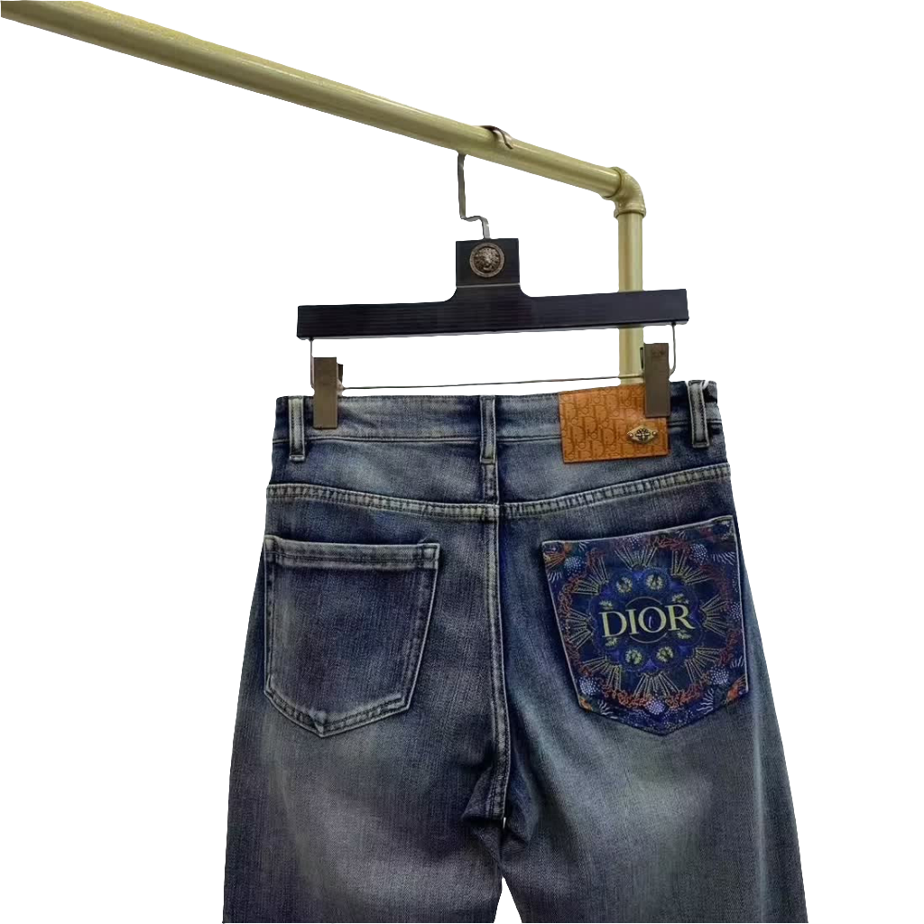 Vintage Embroidered Slim Fit Jeans Winter Luxury