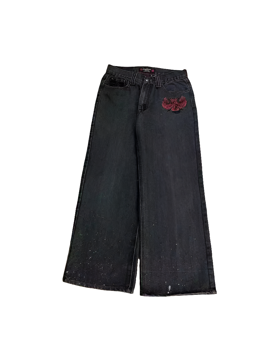 Y2K Street Style Denim Washed Baggy and Bold