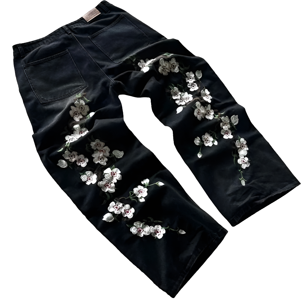 Y2K Embroidered Denim Retro Street Style Jeans