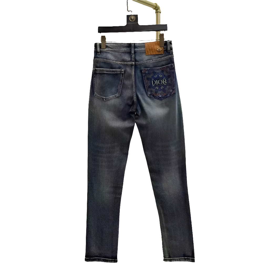 Vintage Embroidered Slim Fit Jeans Winter Luxury