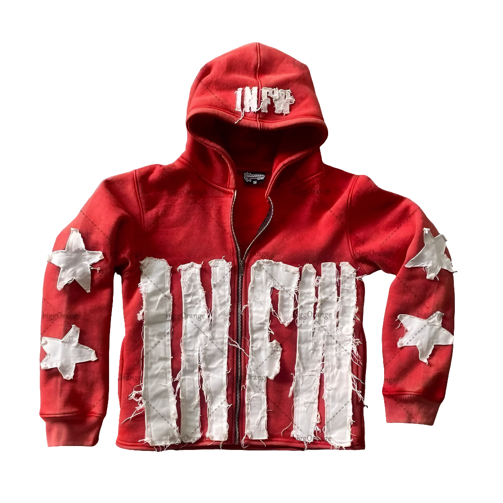 Star Patchwork Hoodie Street Style Comfort