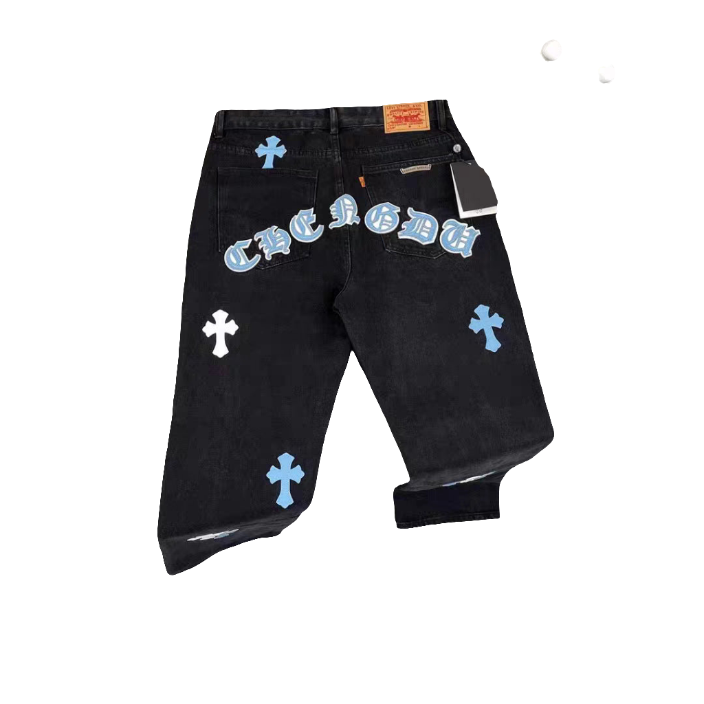 Cross Patch Denim Street Style Relaxed Fit