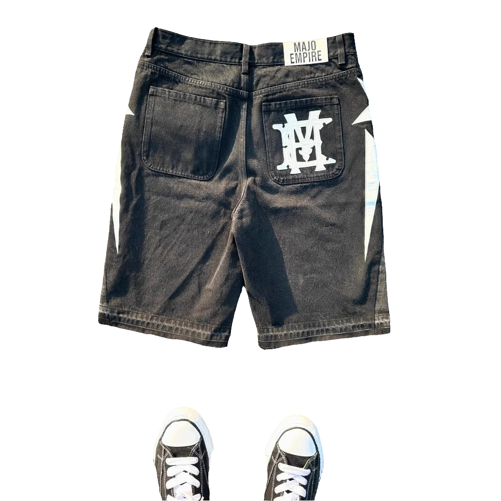 Y2K Punk Street Style Loose Denim Shorts