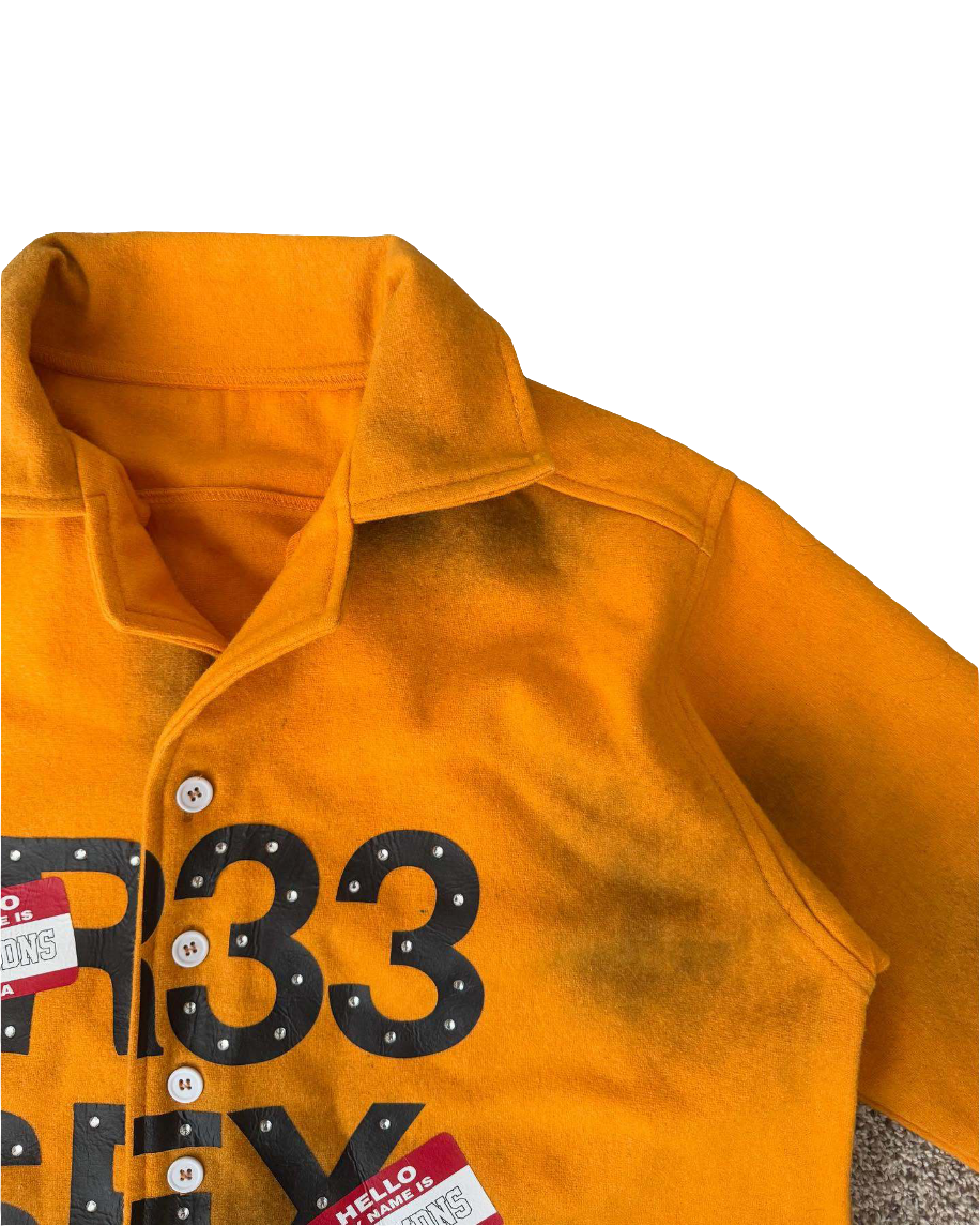 Euro Heavy Street Style Rhinestone Print Polo Shirt
