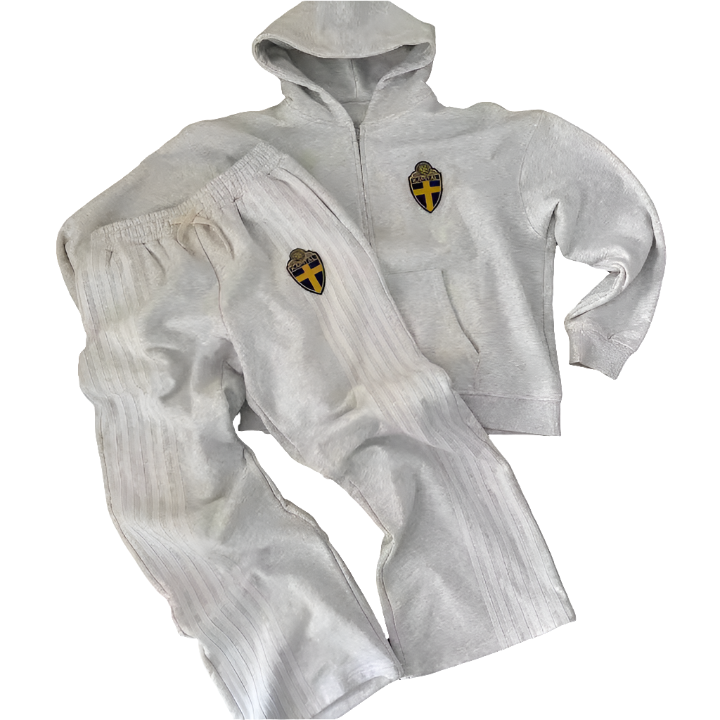 Embroidered Hoodie Set American Style Relaxed Fit