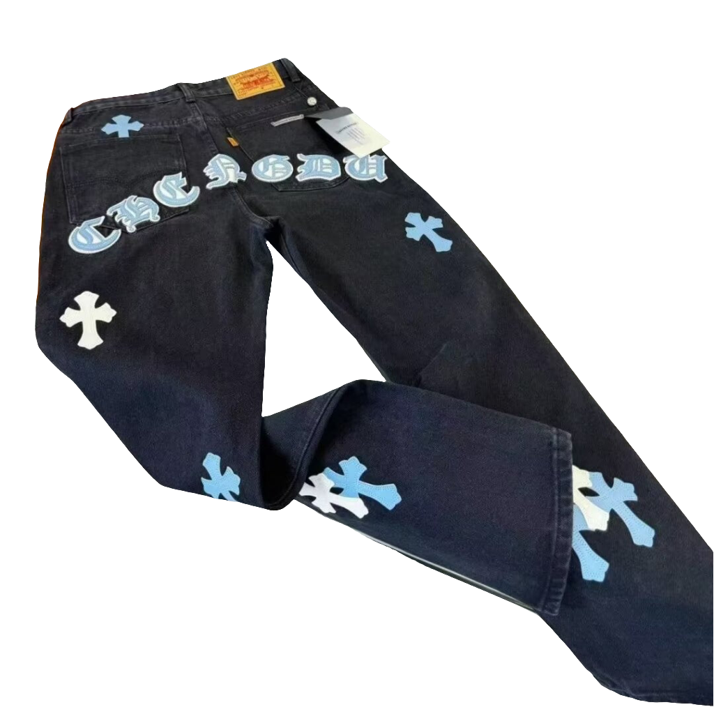 Cross Patch Denim Street Style Relaxed Fit