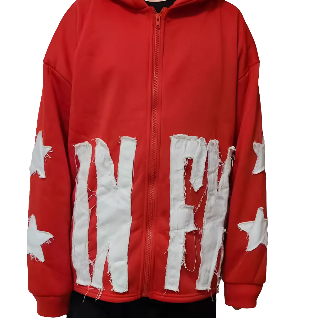 Star Patchwork Hoodie Street Style Comfort