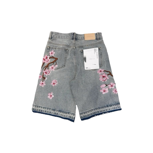 Vintage EuroRetro Mens Embroidered Denim Shorts 2025